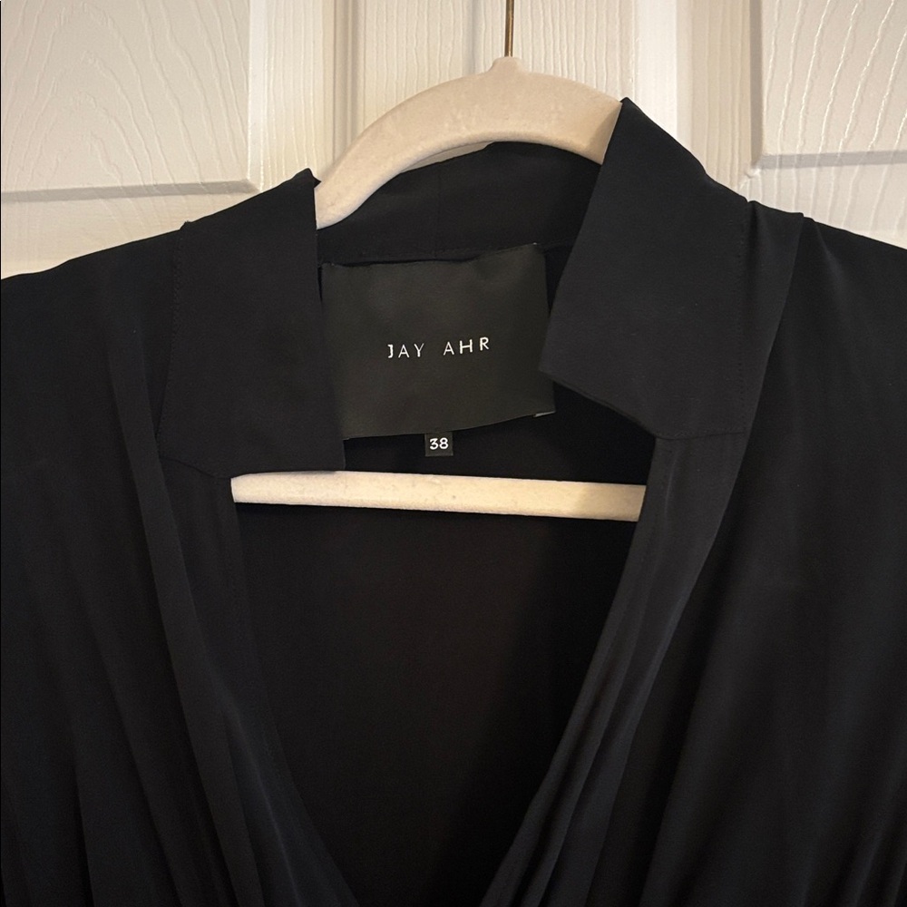 Jay Ahr Silk Chiffon Belted dress